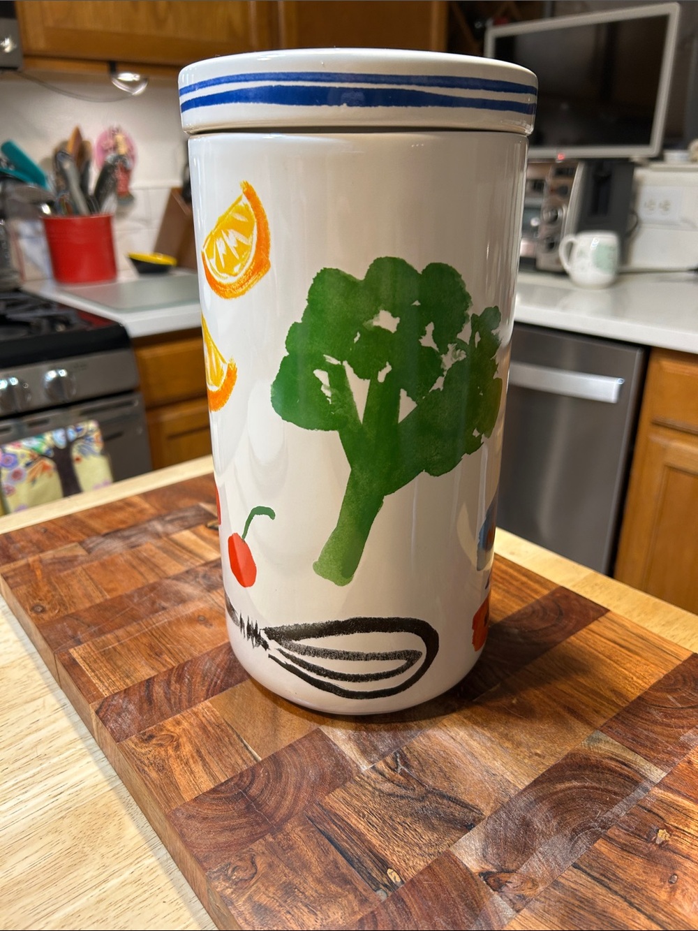 Kate Spade and Lenox collab white ceramic canister